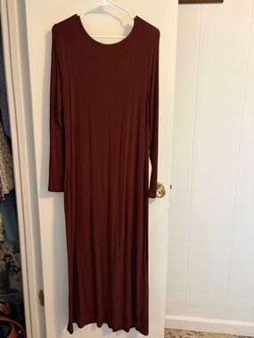 a new day Long Sleeve Maxi Dress in Deep Brown